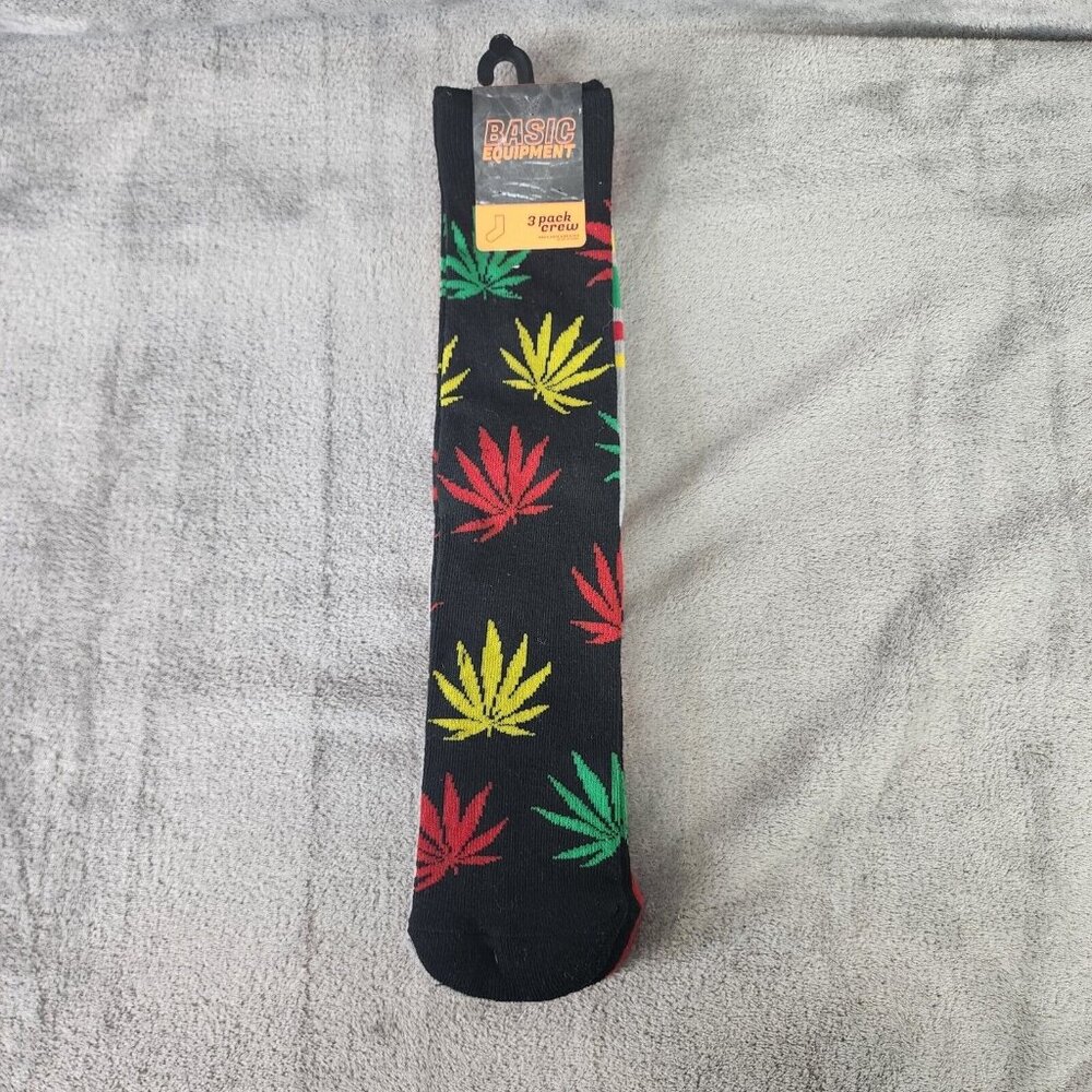 Basic Equipment Crew Reinforced Heel/Toe Weed Socks Size (6-12.5) 3PK